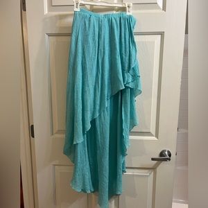 Teal High Low MIDI-Maxi Skirt